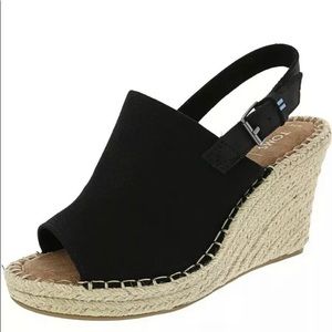Toms Womens Monica Wedges Black Oxford 9
